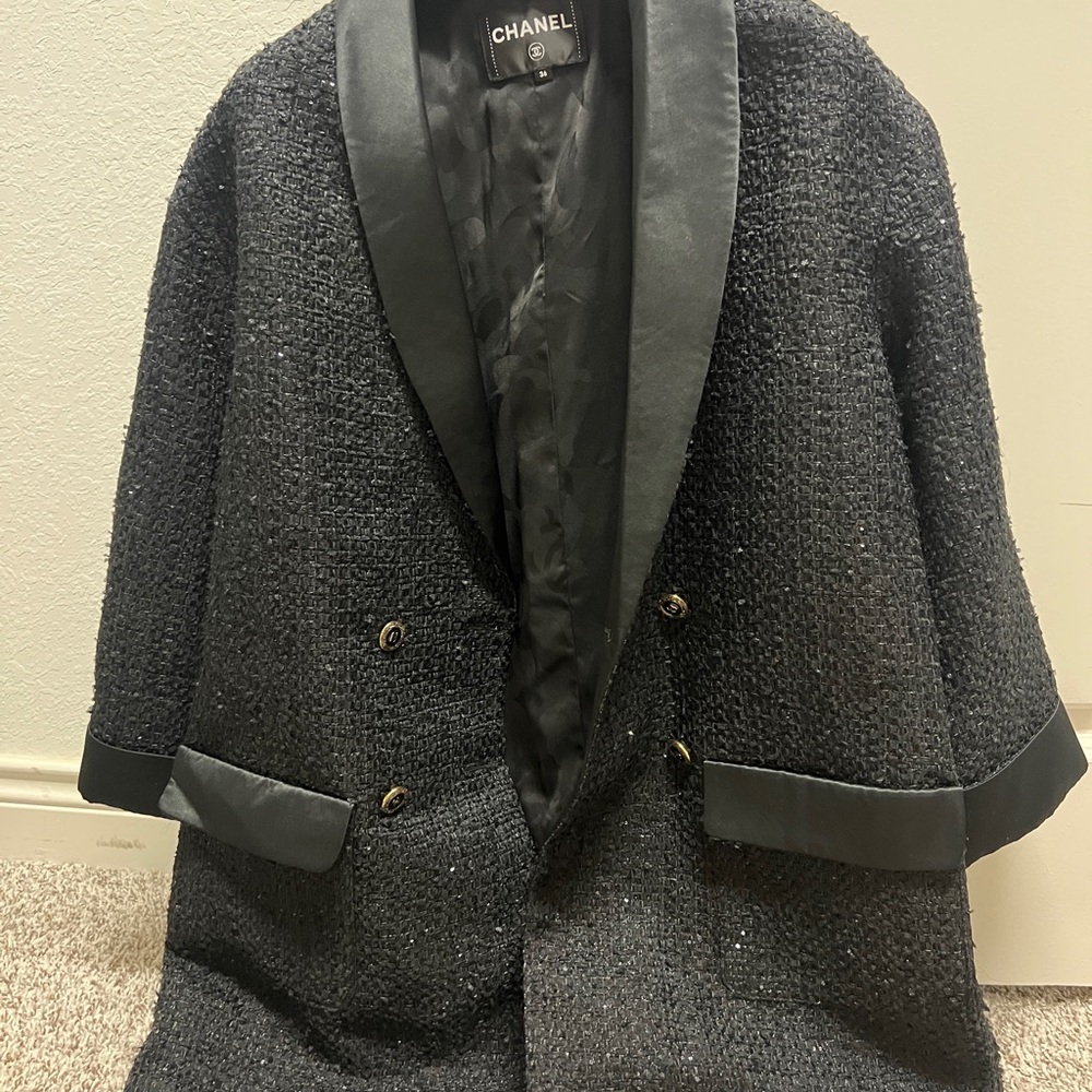 Chane* Black Satin-Lined Jacket